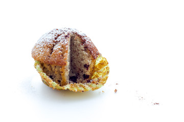 Muffins on a wooden table