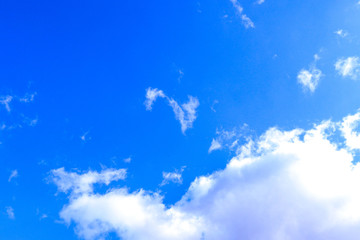 Fototapeta na wymiar blue sky background with tiny clouds. Panorama