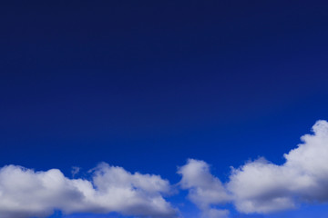 blue sky background with tiny clouds. Panorama