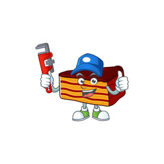Mascot design concept of dobos torte work as smart Plumber