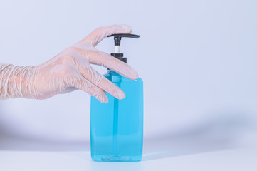 Alcohol gel hand wash, protect coronavirus or covid 19