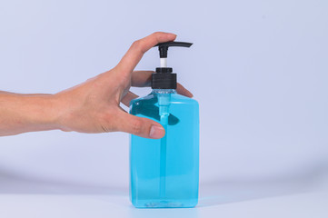 Alcohol gel hand wash, protect coronavirus or covid 19