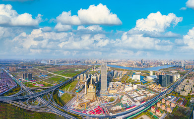 Urban transportation hub of Shanghai, China