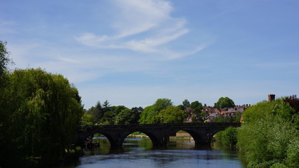 Fototapeta na wymiar bridge over the river in countryside