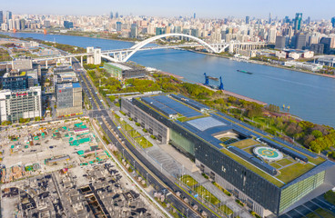 City Scenery of Huangpu River bank, Shanghai, China