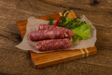 Raw pork sausages