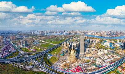 Urban transportation hub of Shanghai, China