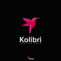 pink kolibri logo design unique