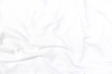 Abstract white fabric texture background. Wavy white cloth. 