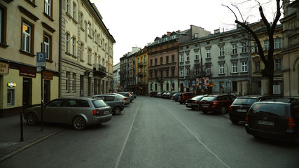 Fototapeta na wymiar Street in Krakow in Quarantine
