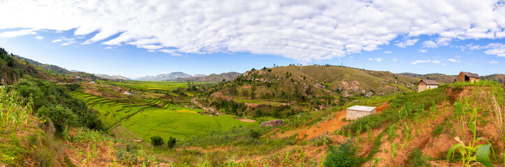 Fototapeta na wymiar Panoramic shots of landscape images on the island of Madagascar