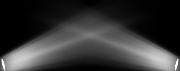 Projector. Spotlight stage isolated on black background. Award ceremony at the stadium with lighting. Stage illuminate shines up. © Victor