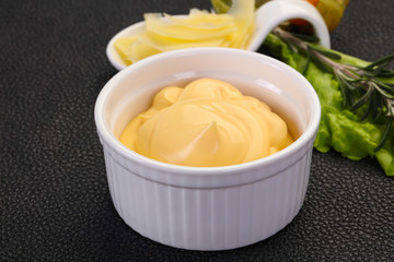 Cheese sauce in the bowl