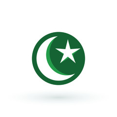 moon star islam islamic muslim religion silhouette icon vector logo symbol