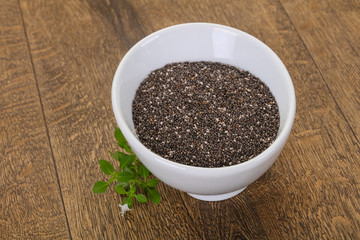 Dietary Chia seeds in the bowl