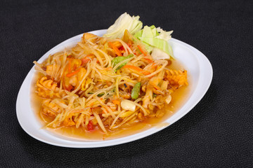 Thai salad with papaya and prawn