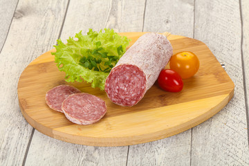 Italian dry Saliami pork sausage
