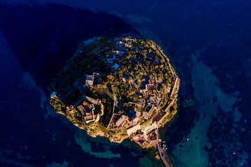Aragonese castle, aerial view,Ischia island - obrazy, fototapety, plakaty