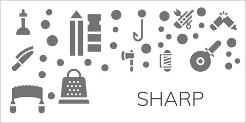 Modern Simple Set of sharp Vector filled Icons