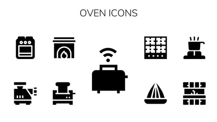 Modern Simple Set of oven Vector filled Icons