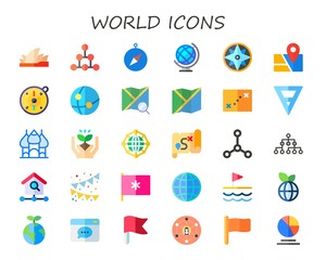 Modern Simple Set of world Vector flat Icons