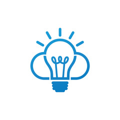 Bulb Cloud Logo Template Design