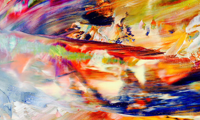 Colorful abstract background wallpaper. Modern motif visual art.  Mixtures of oil paint. Trendy...