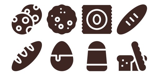 Modern Simple Set of cookies Vector filled Icons