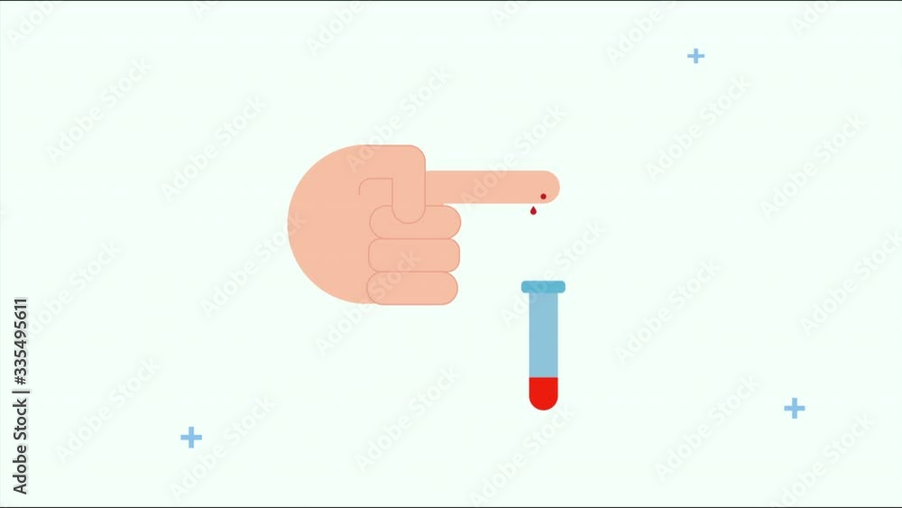 Poster hand with blood test animation