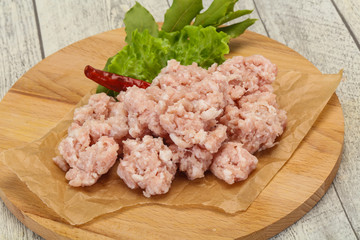Homemade pork minced meat for cooking