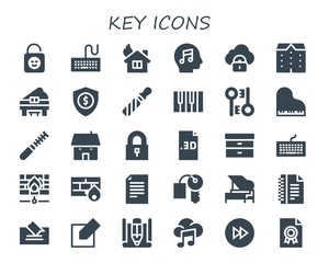 Modern Simple Set of key Vector filled Icons