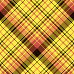 Seamless pattern in fascinating bright yellow, black and red colors for plaid, fabric, textile, clothes, tablecloth and other things. Vector image. 2