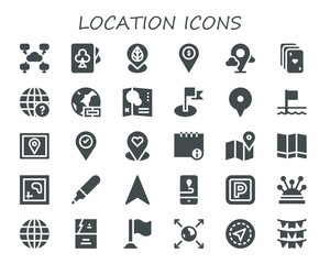 Modern Simple Set of location Vector filled Icons