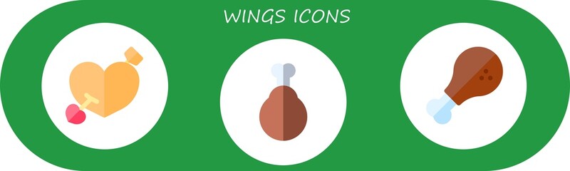 Modern Simple Set of wings Vector flat Icons