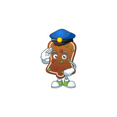A dedicated Police officer of gingerbread bell mascot design style