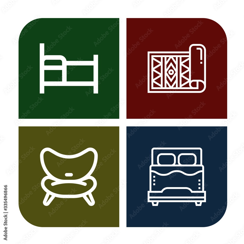 Poster rest simple icons set
