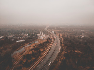 The road of a big city from a height