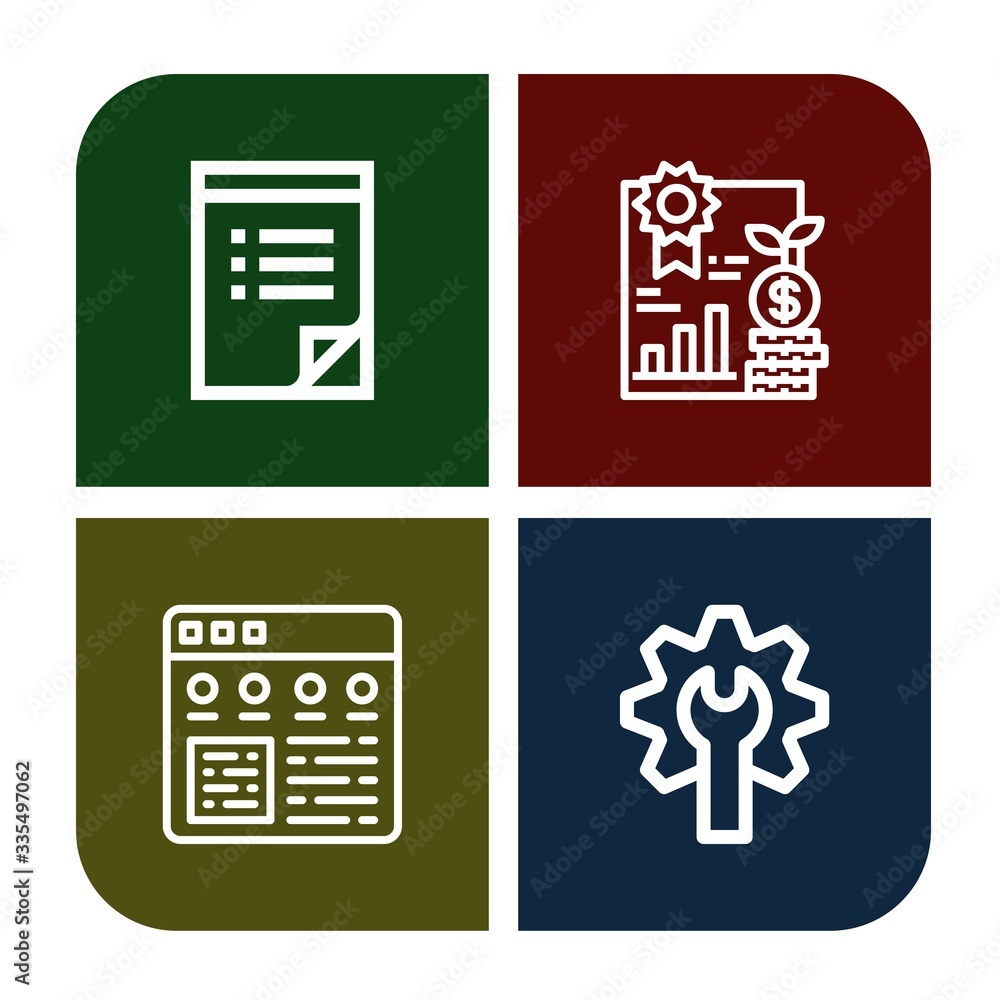 Aufkleber progress simple icons set