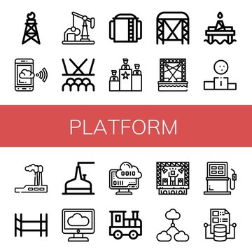 platform simple icons set