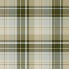 Seamless pattern in fascinating swamp green, gray and beige colors for plaid, fabric, textile, clothes, tablecloth and other things. Vector image.