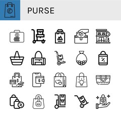 Set of purse icons
