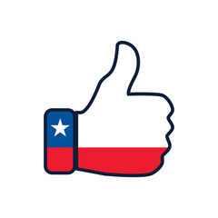 Chile patriotic symbol. The national flag of chile icon  vector illustration