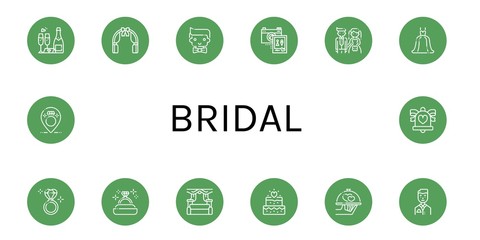 bridal icon set