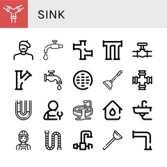 Set of sink icons
