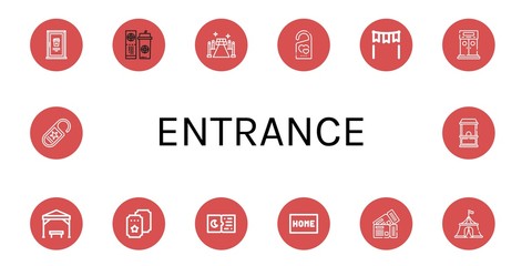 entrance simple icons set