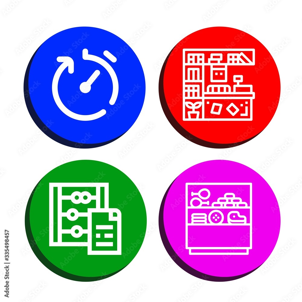 Poster count simple icons set