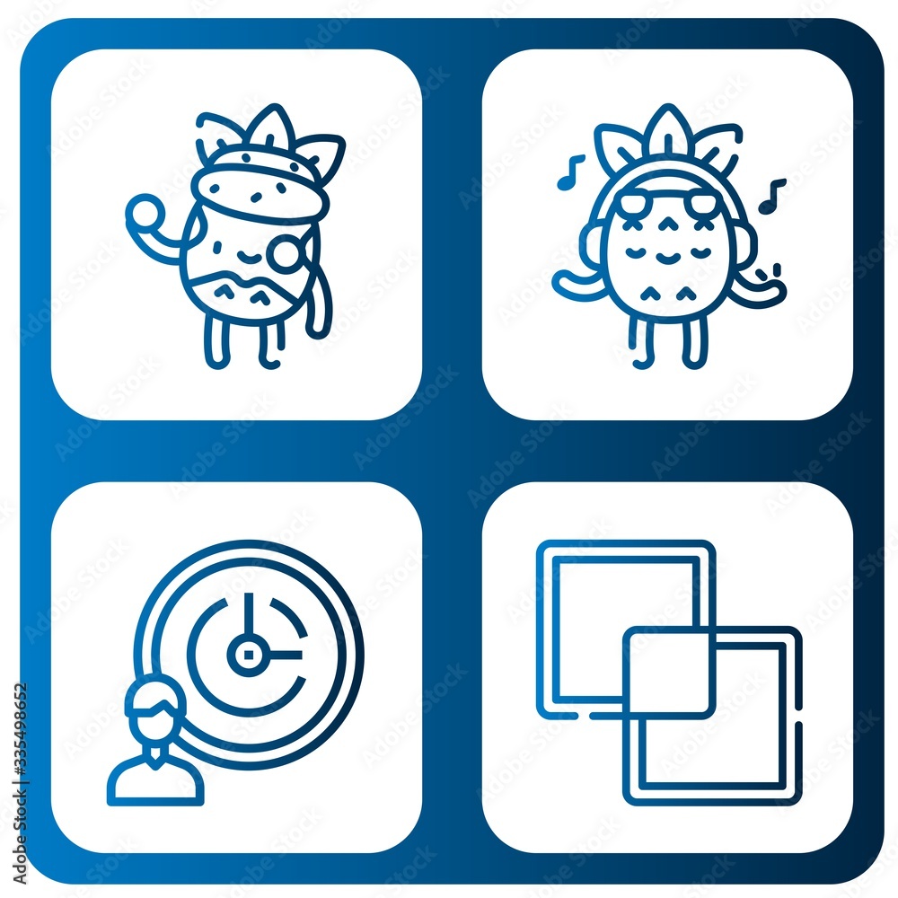 Poster set of problem icons