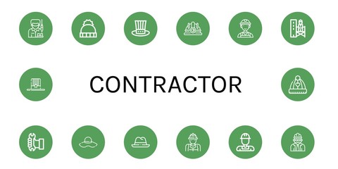 contractor icon set