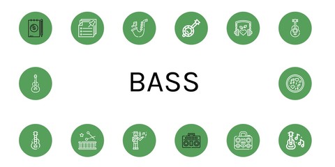 bass simple icons set