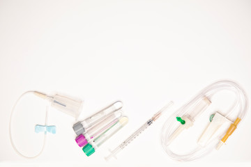 medical tools for the prevention and control of the virus on a white background
